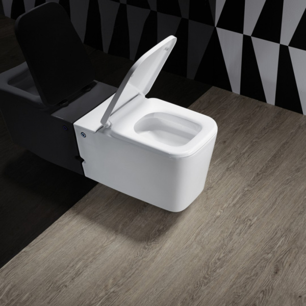 Подвесной безободковый унитаз Cerutti Spa Disgrazia Aria C-370C с импульсным смывом, сиденье Soft Close, белый