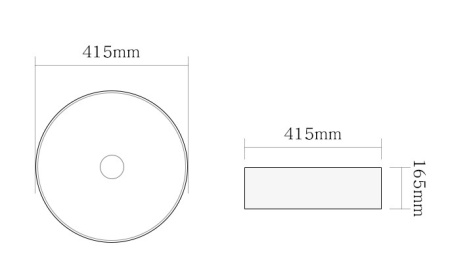 Раковина накладная (41,5х41,5) SantiLine SL-1057MB