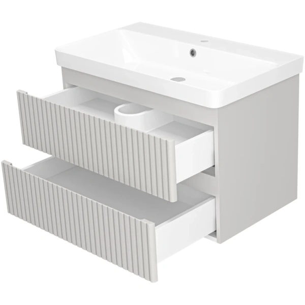 Тумба под раковину 80 Brevita Victory VIC-09080-0302Я без раковины, серый кашемир