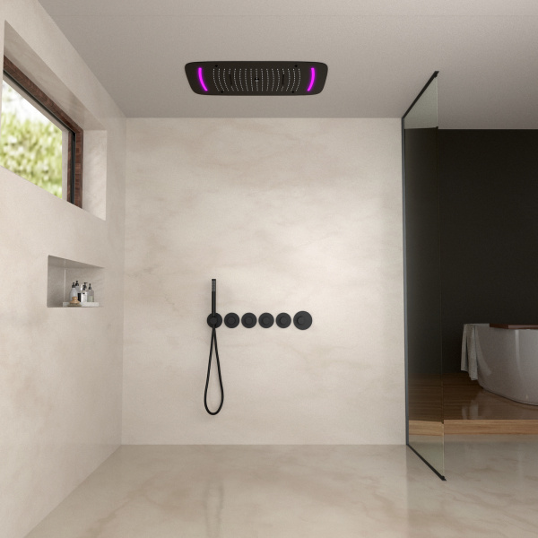 Душевая система встроенная с термостатом Timo Saona черный SX-2319/03SM