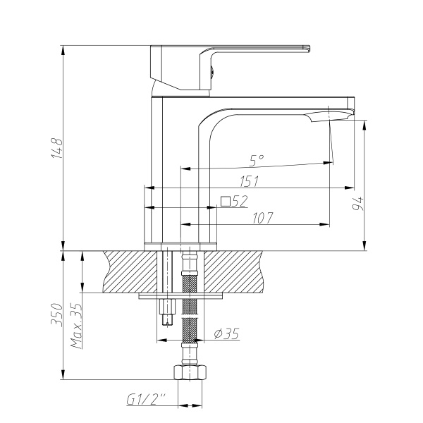 Смеситель для раковины DECOROOM DR20 DR20011