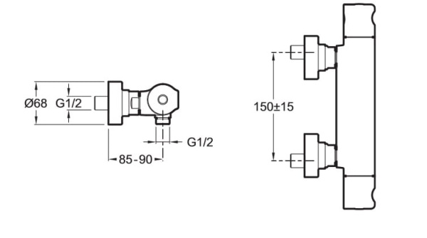 Смеситель для душа Jacob Delafon Singulier E10872-CP