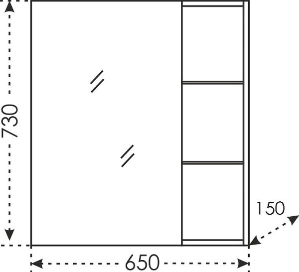 Зеркальный шкаф (65х73)  СаНта Дублин 65 123004