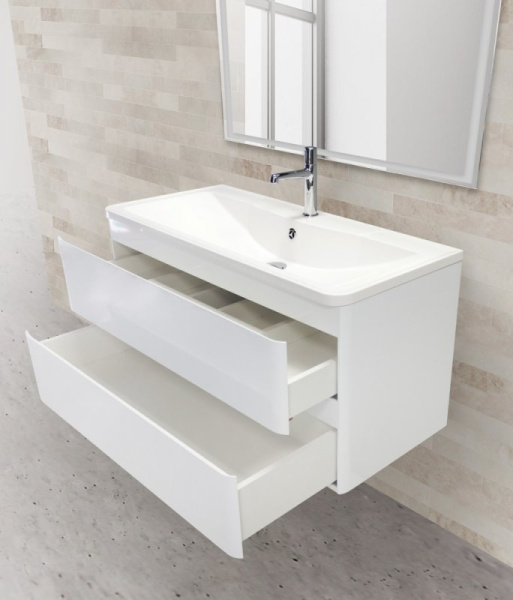 База под раковину подвесная BelBagno ALBANO-800-2C-SO-BL Bianco Lucido