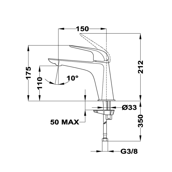 Смеситель для раковины  без сливного гарнитура Teka Itaca 673860200  хром