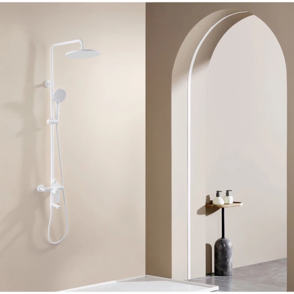 Душевая стойка ABBER Weiss Insel AF8016FWL с изливом, белый