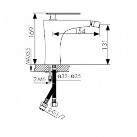 Смеситель для биде  KAISER Star (02088)