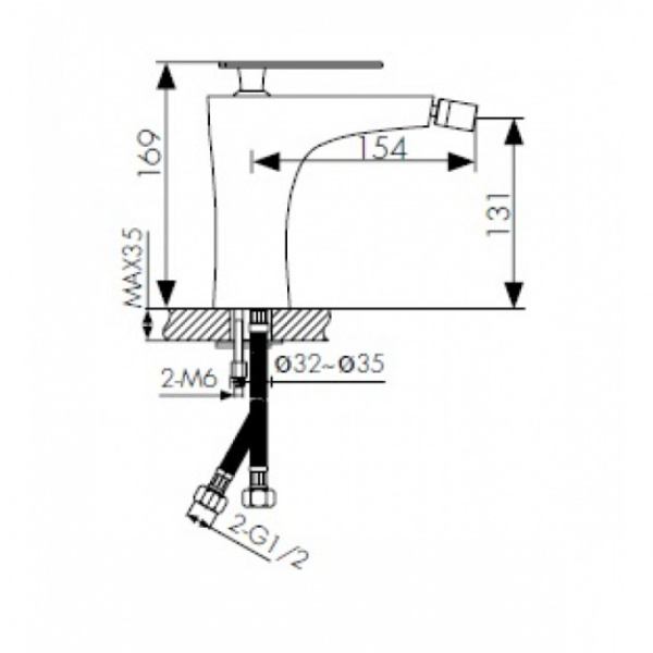 Смеситель для биде  KAISER Star (02088)