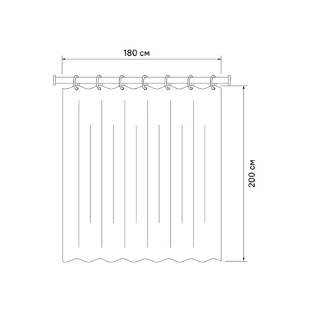 Штора для ванной комнаты 200*180 IDDIS Basic (B53P218i11)