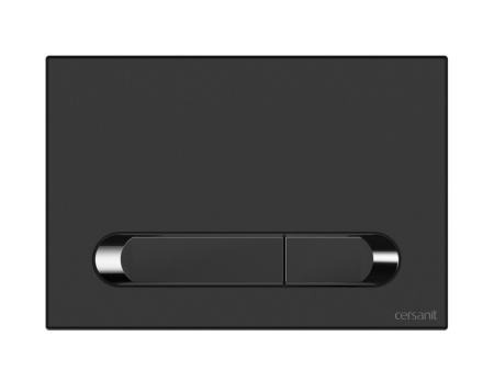 Кнопка Cersanit ESTETICA пластик черный матовый с рамкой хром 64112