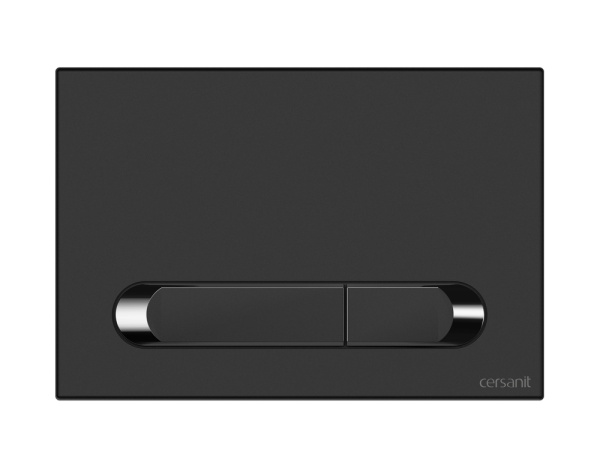 Кнопка Cersanit ESTETICA пластик черный матовый с рамкой хром 64112