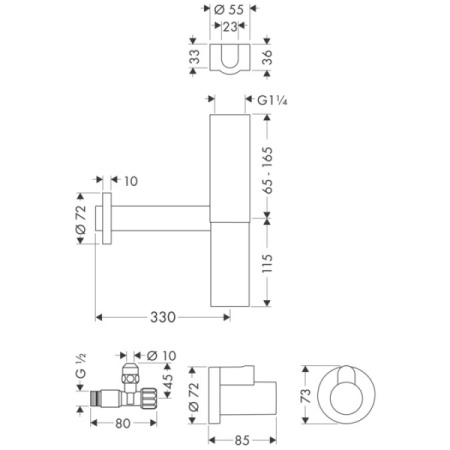 Набор с сифоном AXOR Flowstar 51304000