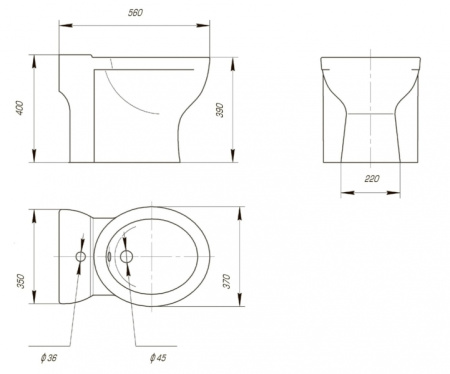 Биде напольне Kirovit Омега/Олимп Вн БдБ03