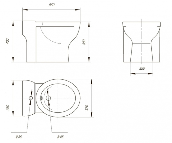 Биде напольне Kirovit Омега/Олимп Вн БдБ03