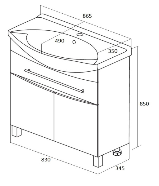 Тумба под раковину 1Marka  Lina Classic New 85Н У94494