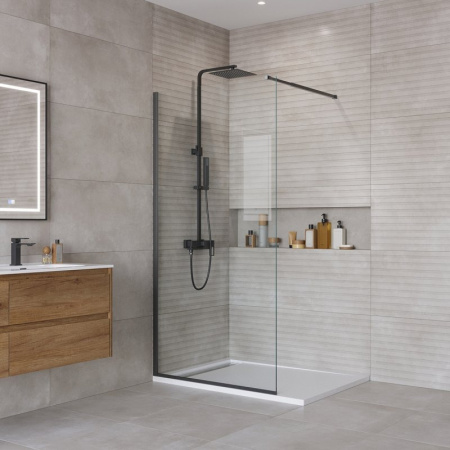 Душевая перегородка BelBagno Kraft KRAFT-L-1-110-C-NERO