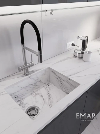 Кухонная мойка (54х44) EMAR EMB-540(UN) White Elegant