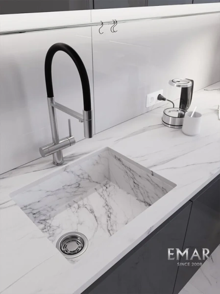 Кухонная мойка (54х44) EMAR EMB-540(UN) White Elegant