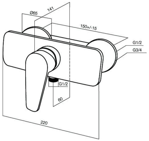 Смеситель для душа Am.Pm Excite F5220000
