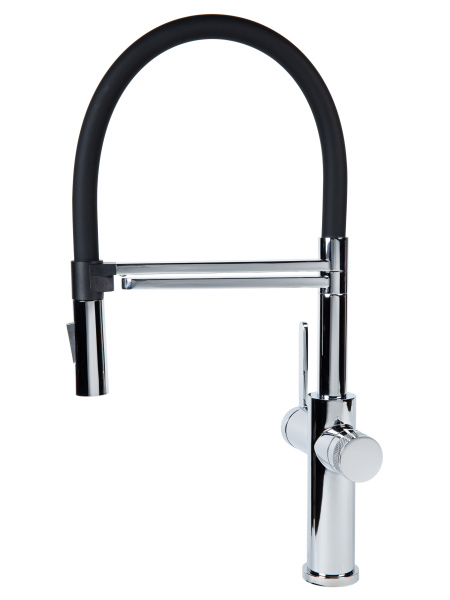 Смеситель для кухни однорычажный с каналом для питьевой воды и гибким изливом Agger Elegant A3252500 хром глянцевый