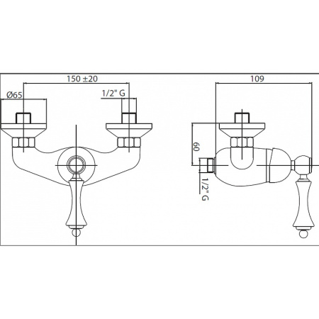 Смеситель для душа Cezares Margot MARGOT-DM-03/24-N