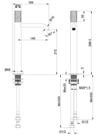 Смеситель для раковины Vincea Аура (Aura) VBF-6AU2CH, хром