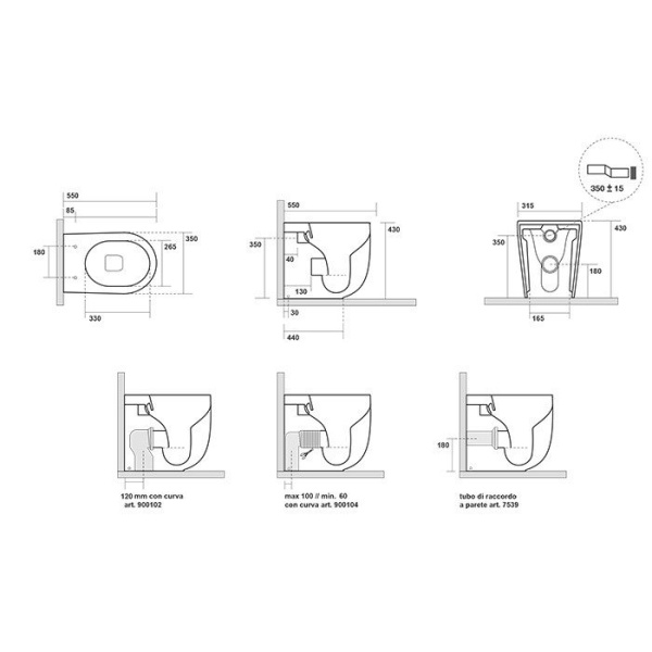 Унитаз приставной безободковый Kerasan Nolita 531959 светло-серый матовый, без сиденья