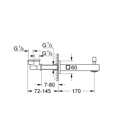 Настенный излив Grohe Eurocube 13304 000 (13304000) хром