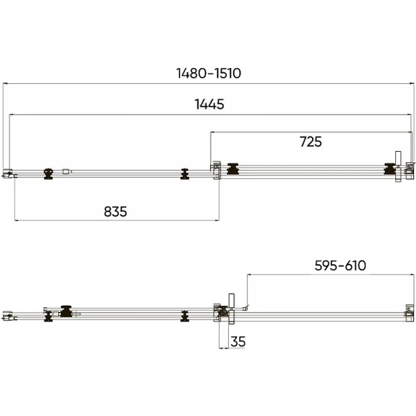 Душевая дверь Veconi Vianno VN-74B, (150x195) VN74B-150-01-C4