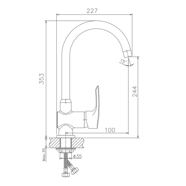 Смеситель для кухни Haiba HB4066