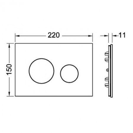 Лицевая панель, стекло, полированный сланец TECE 924067