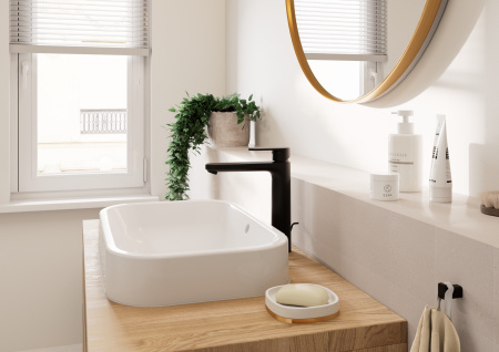 Смеситель для раковины без донного клапана Hansgrohe Vernis Blend 71582670 черный матовый