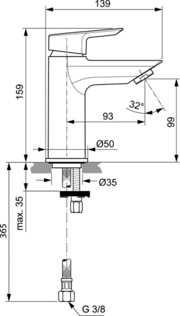Смеситель для раковины Ideal Standard Tesi A6559AA