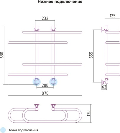 Полотенцесушитель водяной Сунержа Фурор-Ёлочка 00-0109-6090