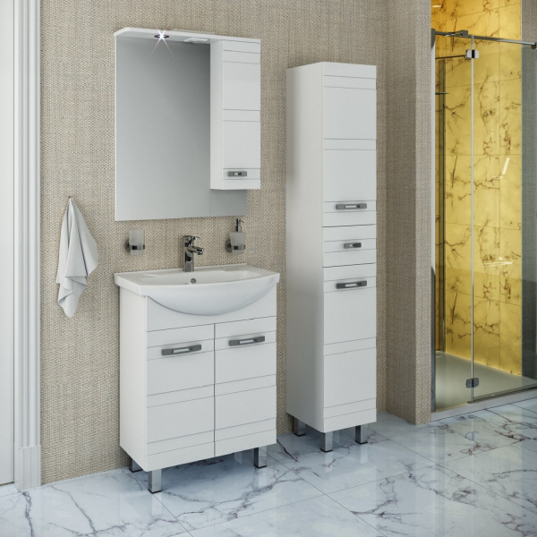 Пенал Runo правый с корзиной для белья Турин 30 (УТ000002108)