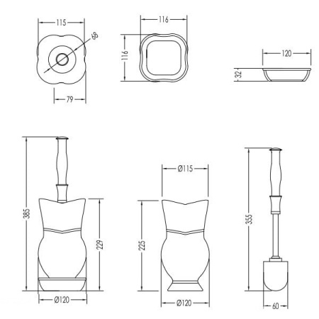 Ершик для унитаза Devon&Devon Emily MIL518E/BI