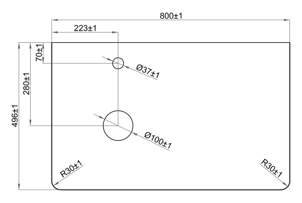 Столешница Misty Роял 80 (черная) VS03-80