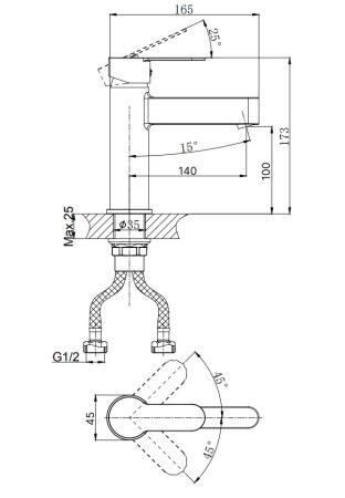 Смеситель для раковины RUSH Tenerife TE2835-11