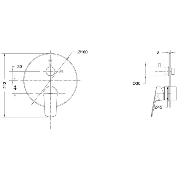 Смеситель для душа Bravat Rein F842CP-2-SET