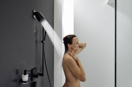 Душевой гарнитур Hansgrohe Pulsify Select 105 3jet Relaxation EcoSmart 24171670, черный матовый