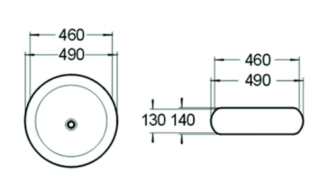 Раковина накладная (49х49) SantiLine SL-1041