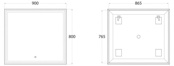 Зеркало с подсветкой Art&Max MONZA AM-Mon-900-800-DS-F