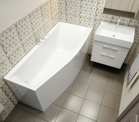 Ванна из искусственного камня Astra-Form Скат R (170х75) 01010083 белый матовый 