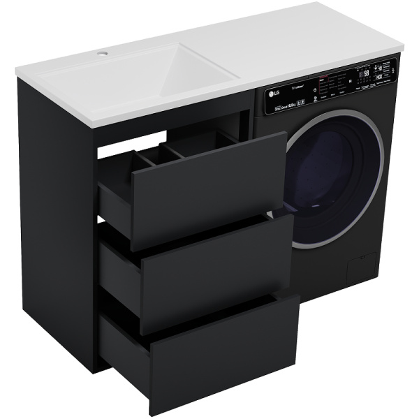 Тумба с раковиной под стиральную машину Brevita Grafit 60 УТ000015085