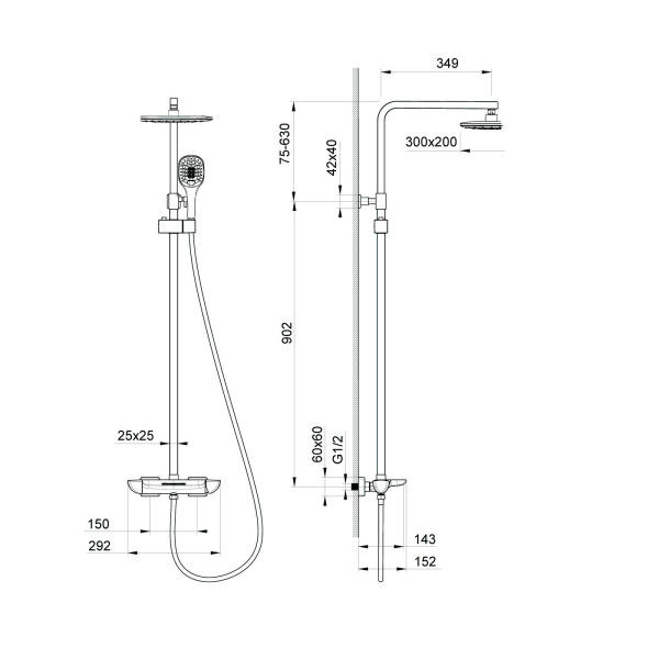 Душевая система Timo Helmi SX-1170/00-16 хром-белый
