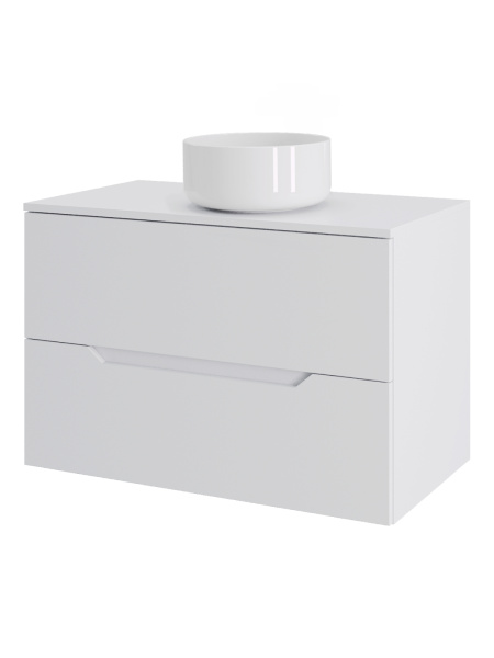 Тумба с раковиной подвесная 70 см, Orange Line Li-70TuwMDF+B07-345W белый