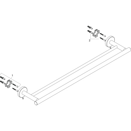 Двойной держатель для банных полотенец Hansgrohe Logis Universal 41712000 хром