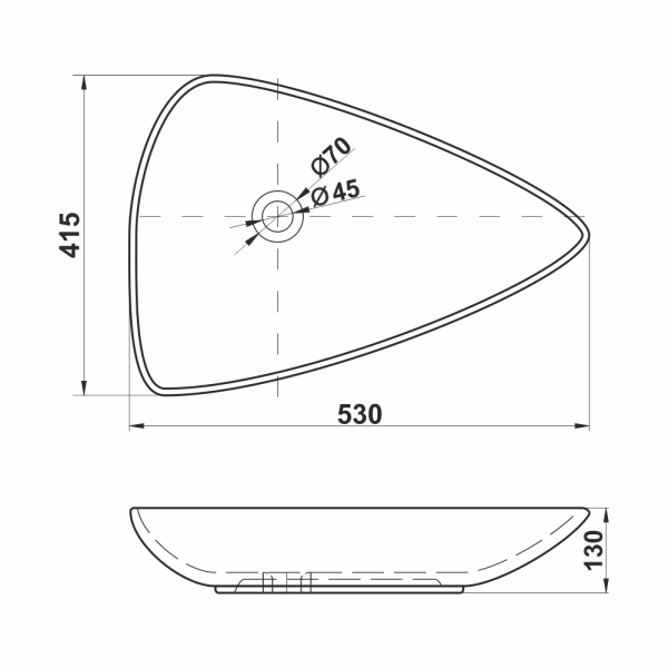 Раковина накладная (53х41,5) Melana 320366-805