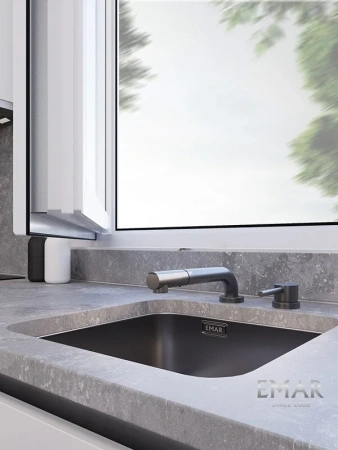 Смеситель для кухни EMAR ЕС - 7027 PVD Dark