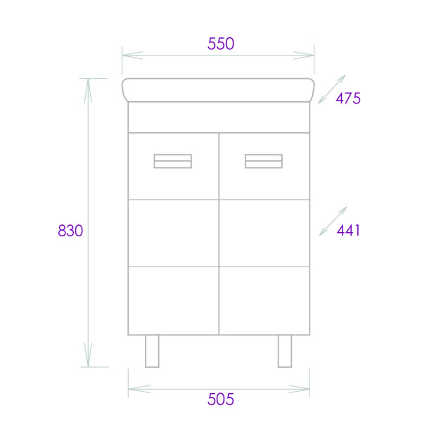 Тумба под раковину напольная Onika Балтика 55 105552